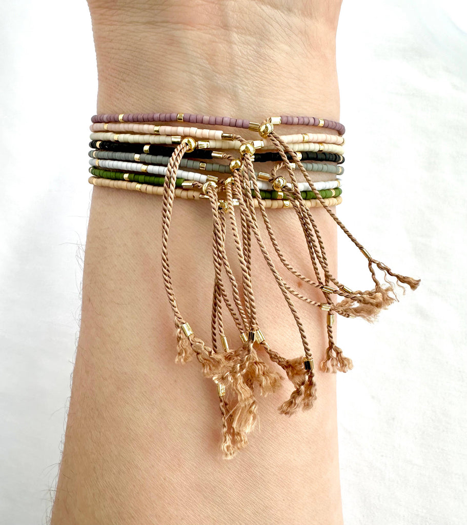 Gold Dot Adjustable String Bracelet | 8 Colour Options