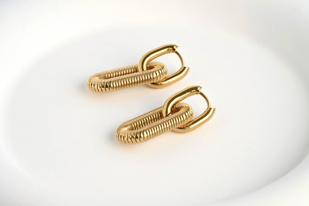 18k Gold Double Hoops